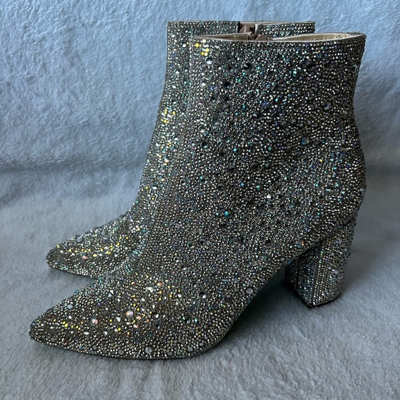 NWOT Betsey Johnson Rhinestone Cady Booties - 7.5 - Picture 6 of 14
